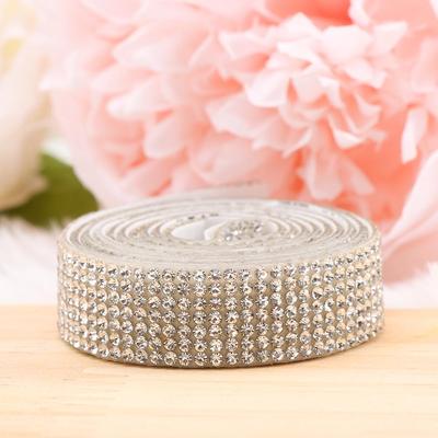 1 Yard DIY Sewing Accessories Phone Decoration Crystal Sticker Trim Tape Diamond Ribbon Self-Adhesive Rhinestone