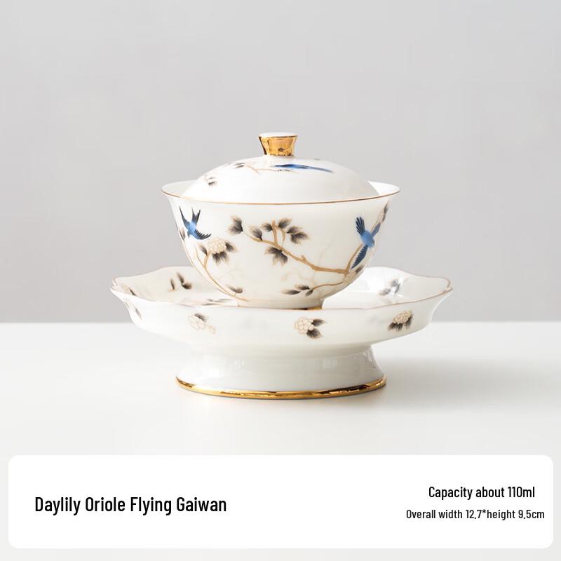 Zhuijia White Porcelain Gaiwan Tea Set