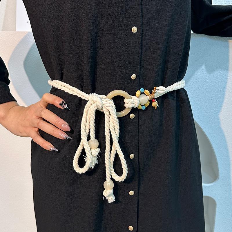 Meier Waist rope braided hemp rope waist chain thin belt women's hemp rope belt