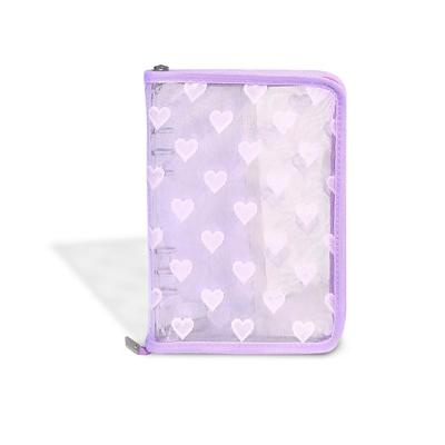 Aninako Acrylic Stand Storage A5 Acrylic Stand Dedicated File for Acrylic Large Capacity Zipper Heart Pattern Perfect for Otaku Merchandise Portable