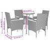 VidaXL Ensemble à manger de jardin et coussins 5 pcs beige rotin verre 3278726
