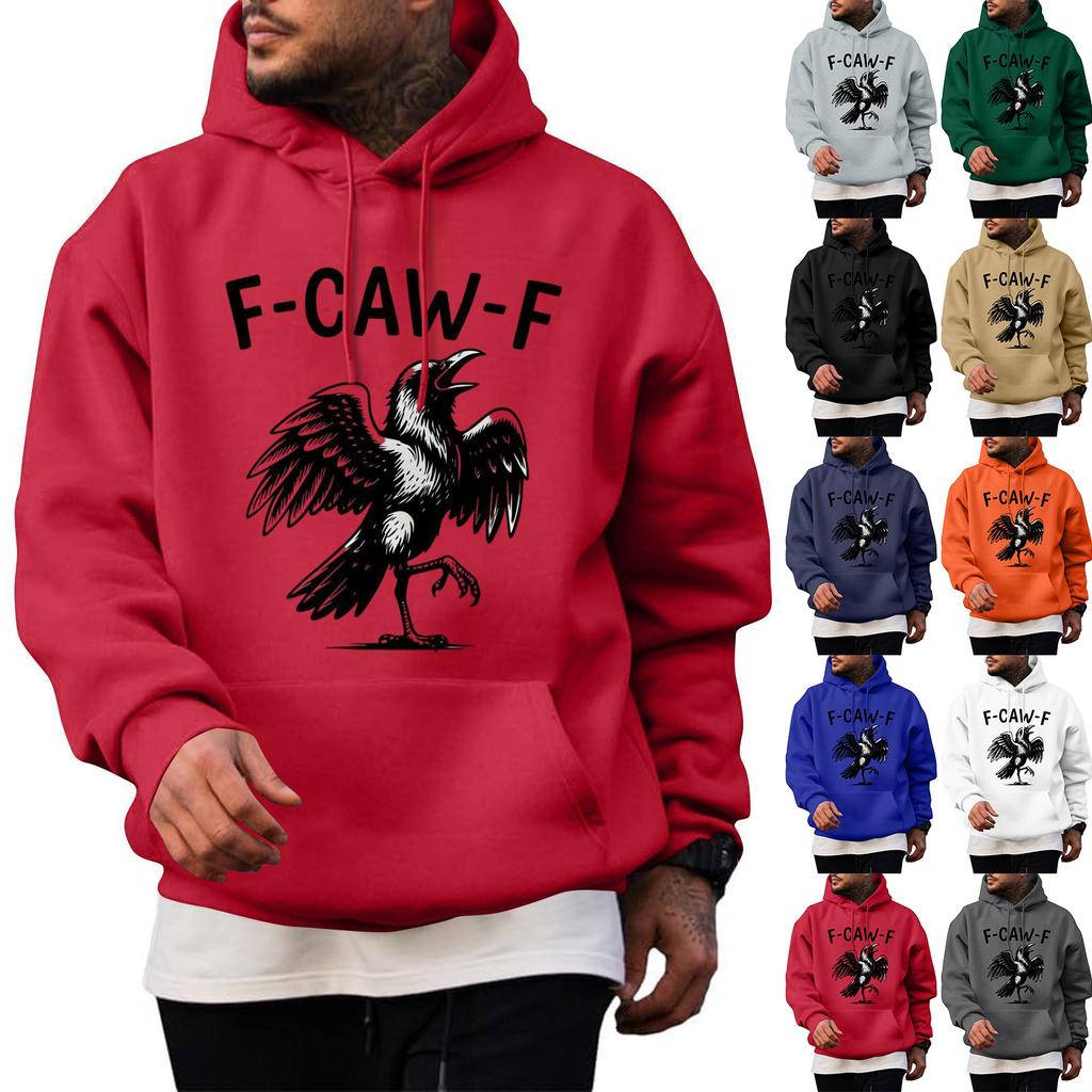 Men's Fashion Casual Long Sleeve Solid Color Hooded Sweatshirt Tops