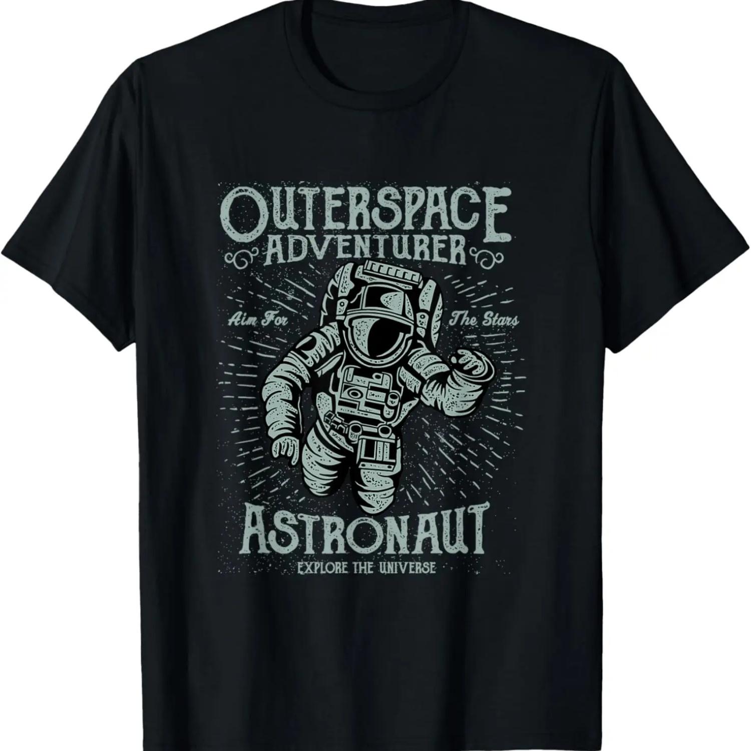 Outerspace Adventurer Astronaut Explore The Universe T-Shirt S чёрный