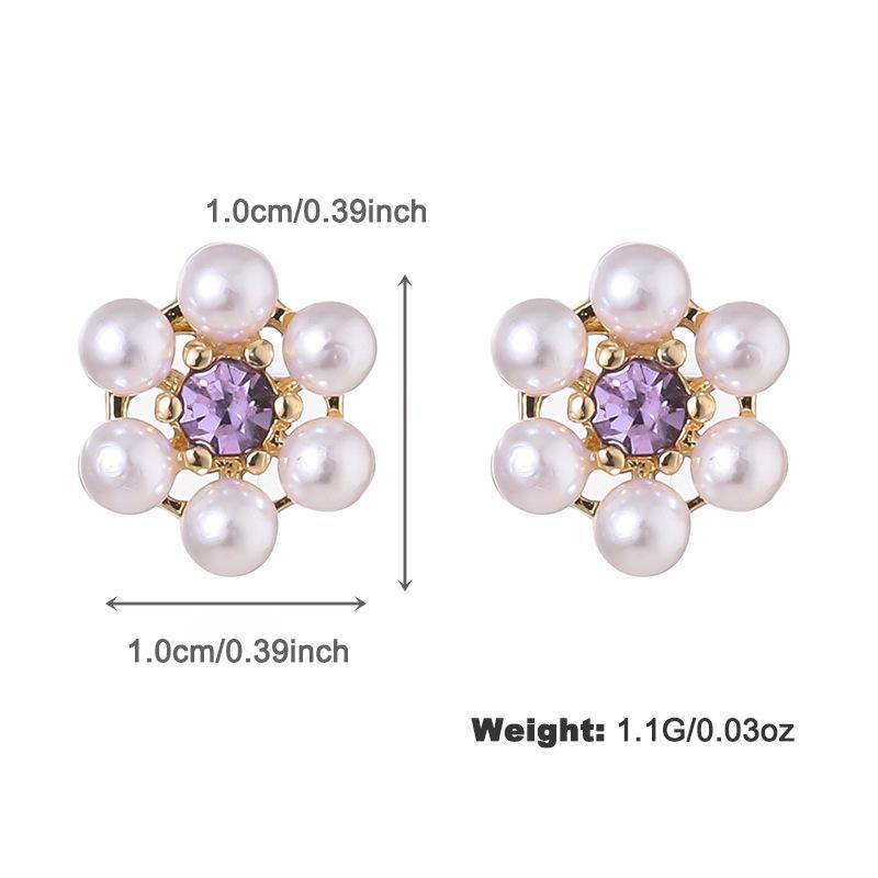 

Серьги-пусеты Kenjie Медь Циркон Цветок - Весна/Лето Бисер Японская Корейская Мода