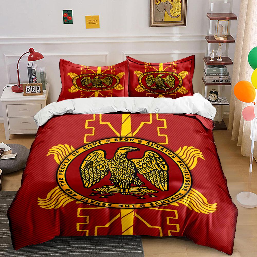Roman Eagle SPQR Bedding Set Bedding Duvet Cover Set Duvet Cover Pillowcases (1 * Duvet Cover 2 * Pillowcases, without duvet insert)