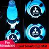 2pcs Car LED Coaster Light Water Cup Bottle Holder Mat for Mitsubishi Ralliart Lancer 9 ASX L200 Colt Pajero Outlander Eclipse UG2