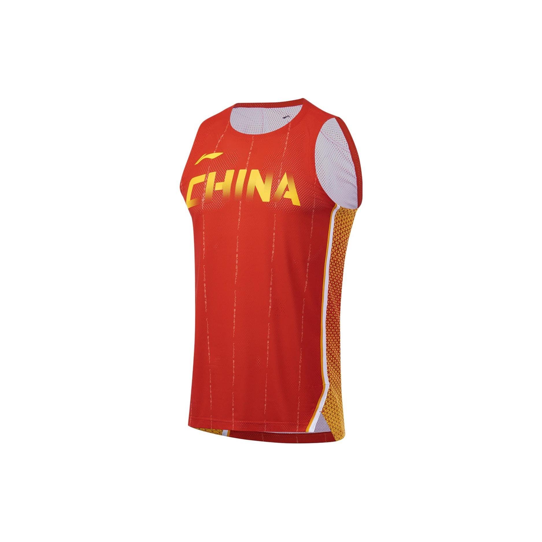 Li-Ning China Graphic Basketball Tank Red Yellow Men s AAYS477-2 M