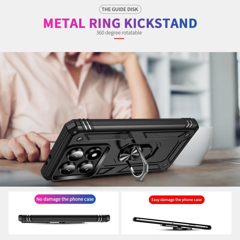 Armor Funda for Xiaomi 14T Pro 14T 5G Case Shockproof Magnetic Ring Stand Cover for Mi 14T 14 T T14 14TPro Protection Capa