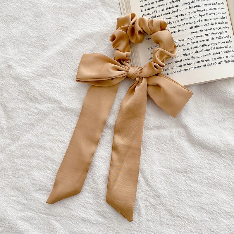 Elegant White Bow Headband with Long Ribbon for Women