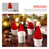 25Pcs Mini Christmas Hat Knife Fork Sleeve Wine Bottle Cover Silverware Holder Festive Table Decoration Holiday Party Supply