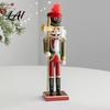 Decorative Wooden Nutcracker Soldier Figurine Handcrafted Solid Wood Christmas Tabletop Ornament Holiday Table Decor for Desk And Bookshelf