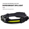 XPG Sensing COB Headlamp Outdoor Fishing Lamp USB Charging Zoom LED Strong Light Silicone Head Lamp
