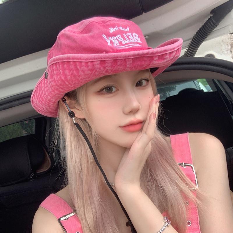 Belfry Embroidery Letter Fisherman Hat Fashion Outdoor Bucket Hat Sun Protection