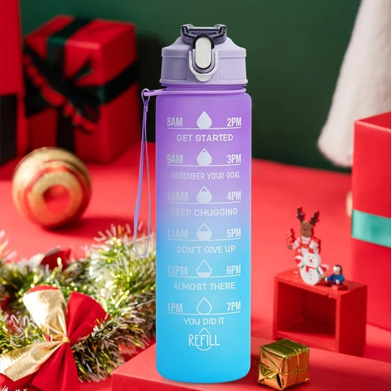 Water Bottle 2 Liter Stay Hydrated Motivated Leakproof Plastic Sport Bottle Reminder Times Sports Outdoor Fitness Office Indoor