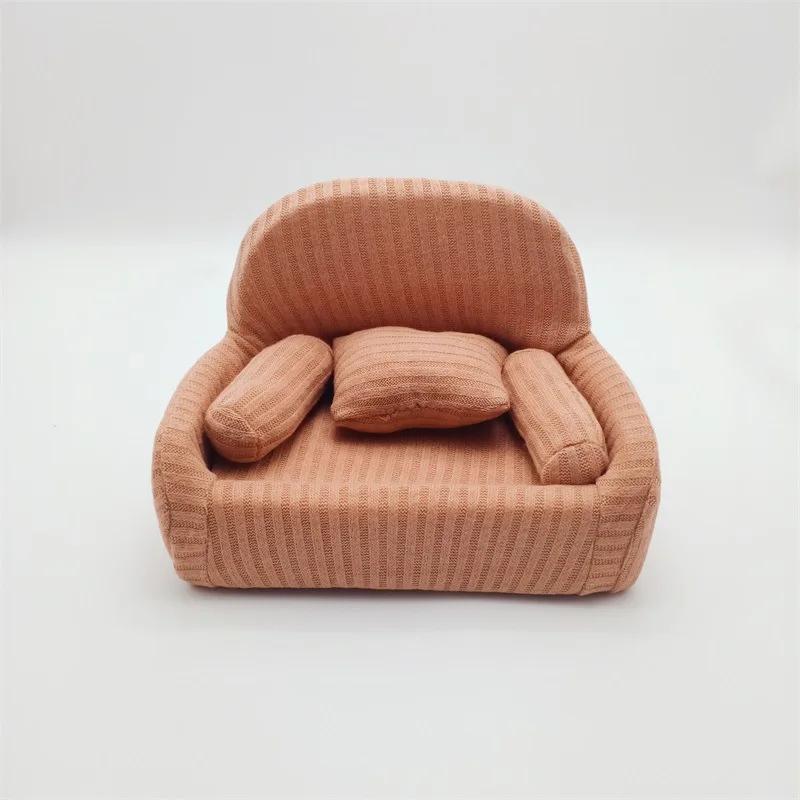 Mini Sofa Newborn Photography Props Chair Full Moon Baby Shooting Sofa Baby Taking Pictures Soft Small Seat Solid Color Sofa
