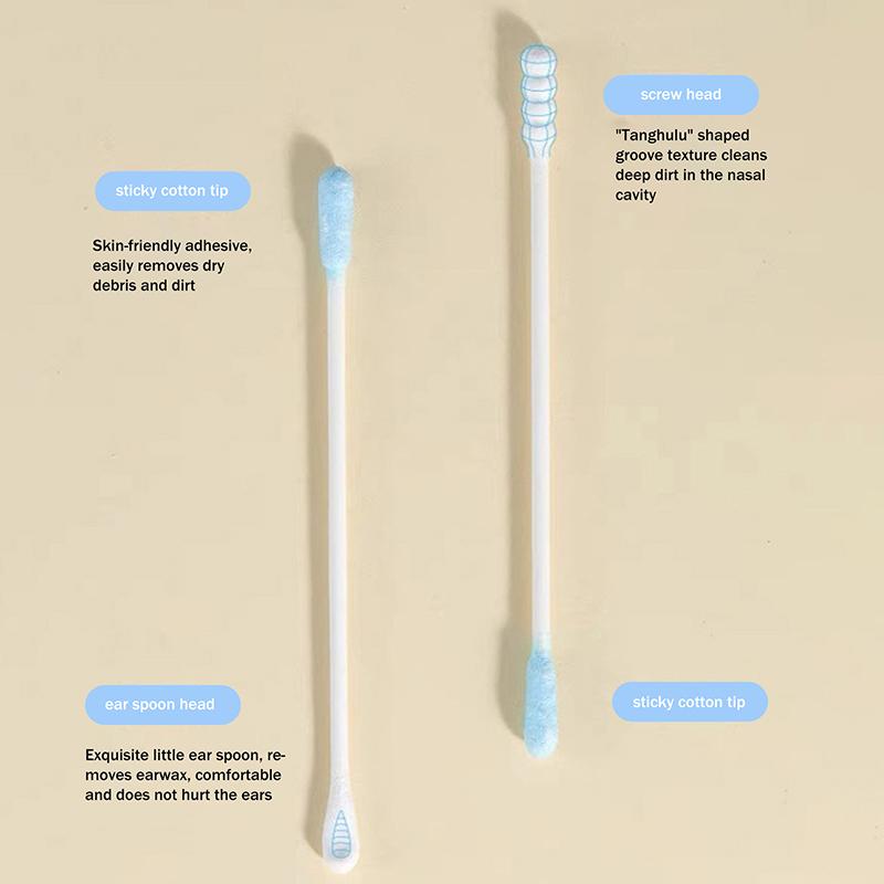 50/100 Pcs Sticky Ear Pick Adhesive Cotton Swab Ear Cleaning Reusable Sticky Ear Sticks Sticky Cotton Swab Ear Cleaning Tool