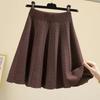 Women's Pleated Short Skirt Fried Dough Twists Knitted Skirt  High Waist Slim A-line Skirt