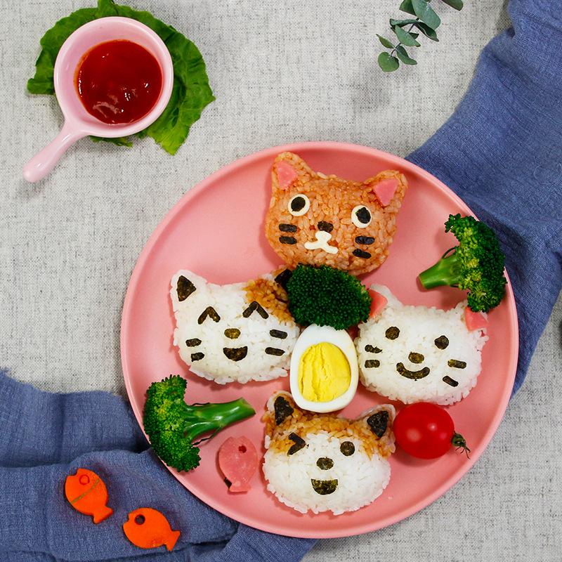 1Set Smiling Face Cat Rice Vegetable Roll Sushi Mould Creative Sandwich Vegetable Roll Tool Christmas Tree Halloween Party Mould