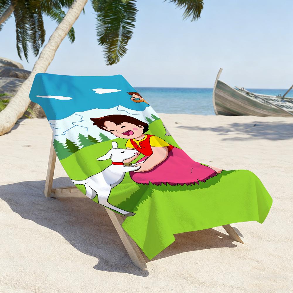 Asciugamano Carino Cartone Animato Bambina Heidi Morbido Regalo Piscina Per Viaggio Palestra Doccia Campeggio Asciugatura Rapida Sportivo Grandi Asciugamani da Spiaggia