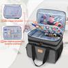 Luxja Sewing Box, Large Capacity Sewing Bag, Two-Tier Storage, Multi-Pocket, Sewing Tool Storage, Portable Sewing Bag, Bag Only, Gray
