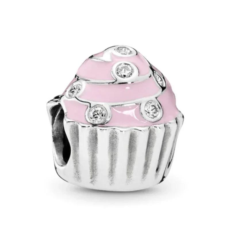New Fashion Love Heart Bear Pig Butterfly Cake Pink Series Beads Fit Charms Bracelets Women DIY Jewelry Gift