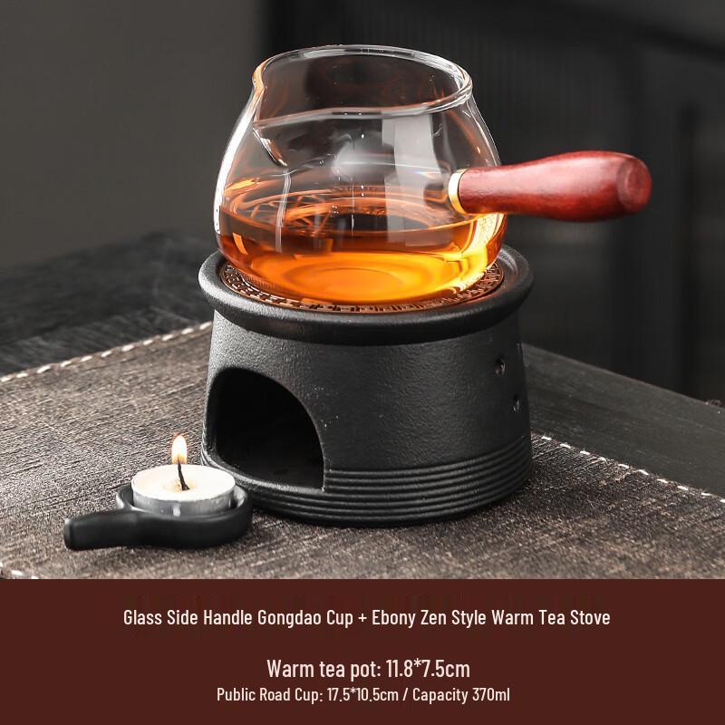 Zen Style Black Pottery Tea Warmer Set