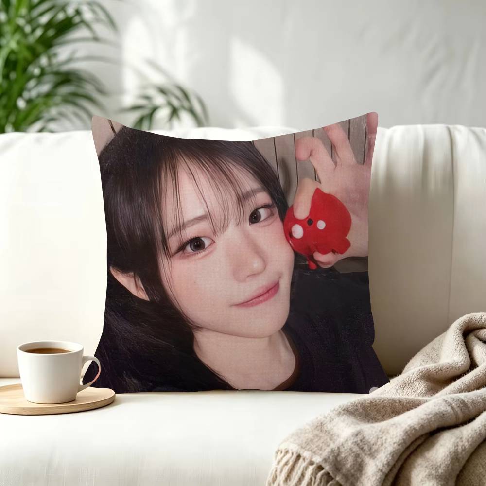 Idol Kpop QWER HHina  Trendystyle decorative throw pillow cover insert not included fauxembroidery design