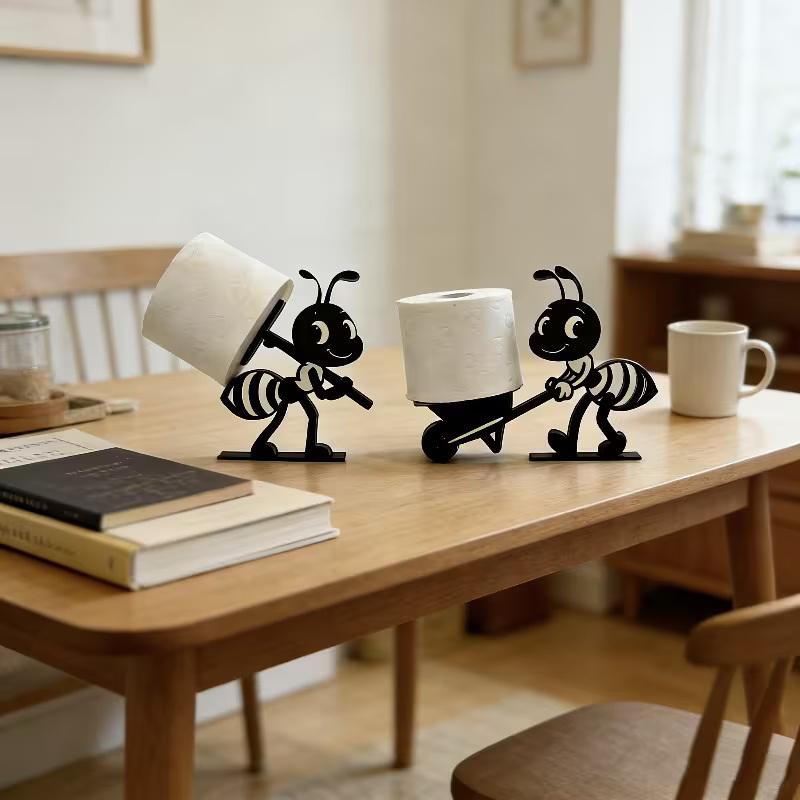 Ant Tissue Holder With Stable Base, 2 Creative Shapes. Unique Home Decor For Bathroom, Living Room, Bedroom,Gift Idea