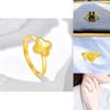 Unique Gold Plated Floral Ring With Four Leaf Clover Design For Fashion Lovers