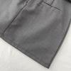 Women's High-Waisted Gray Slimming Skirt - 2024 Spring School Style Fashion, Anti-Exposure Hip-Hugging Skirt with Letter Design