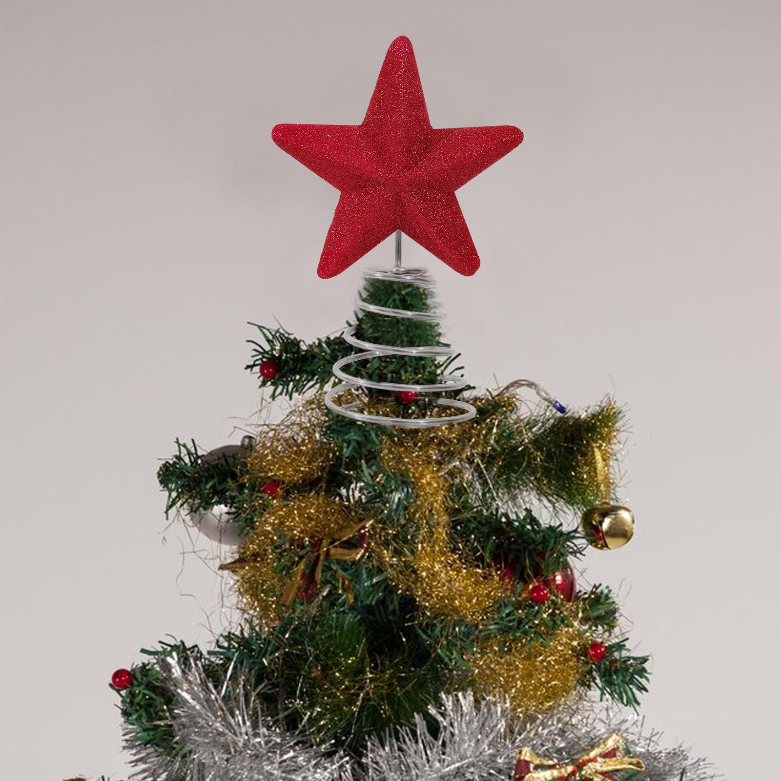 

Красная, синяя и блестящая пенопластовая верхняя звезда для украшения елки, звезда, весенняя звезда One Size