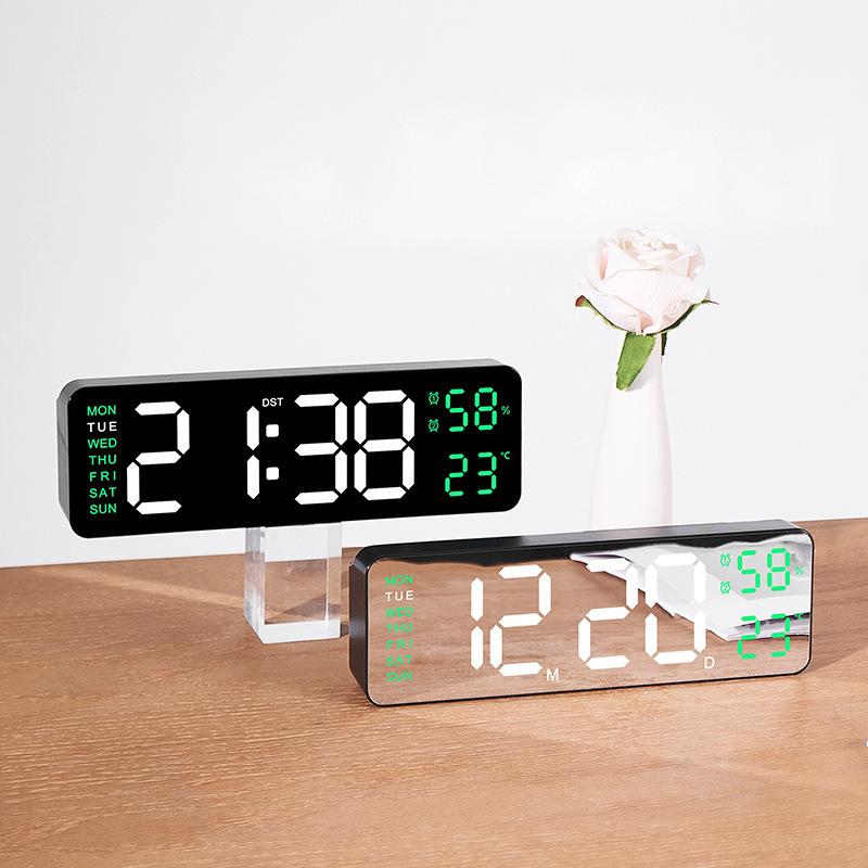 Electronic Clock Simple Multi-function Clock Rectangular Large Font Alarm Clock Can Be Hung or Stand Up Watch 6657