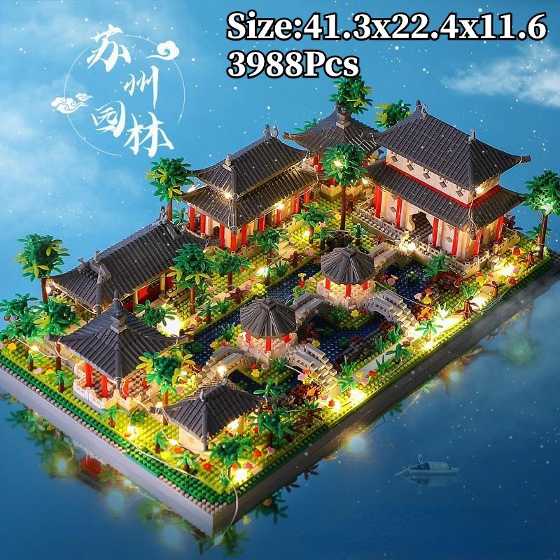 China'S Classical Suzhou Garden Landscape Building Blocks Ancient Model Mini Diamond Bricks Toy Gift For Adult Kid