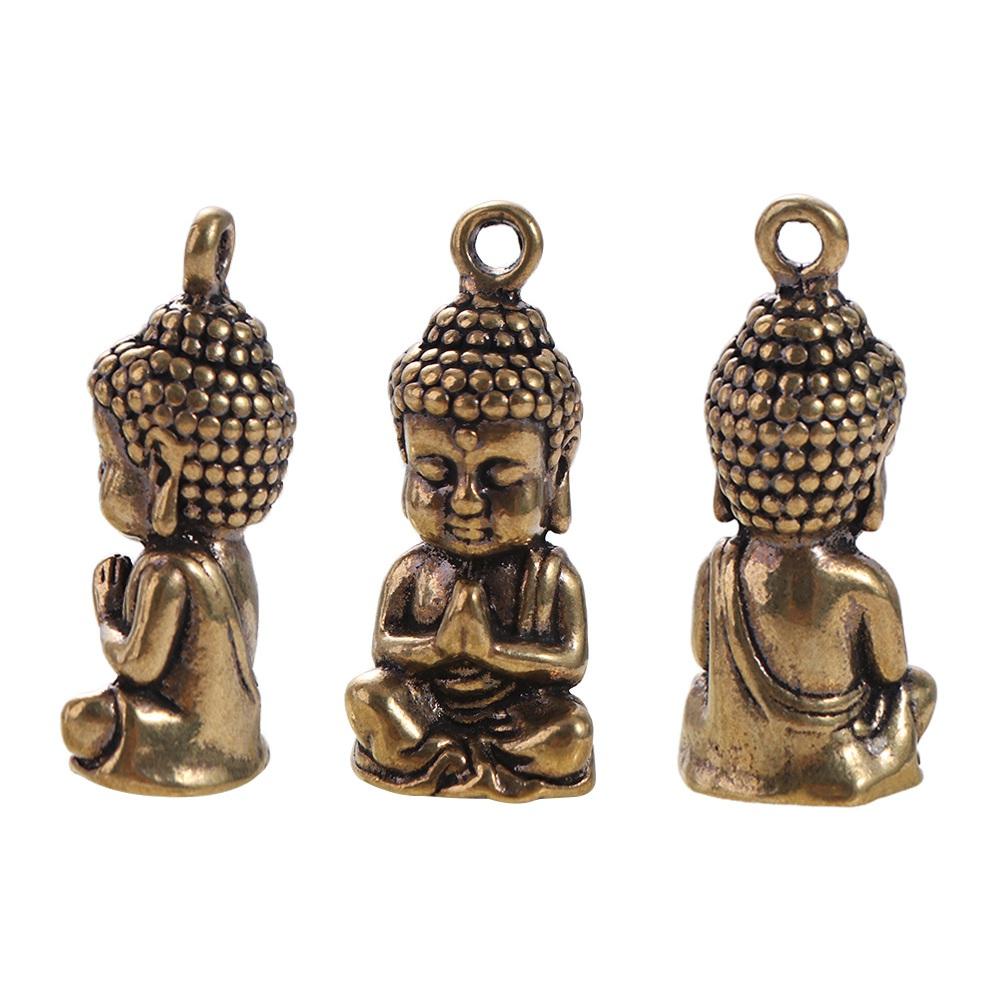 Miniature Brass Buddha Ornaments Mini Mini Buddha Figurine Sakyamuni Buddha Pendant  Small Gift