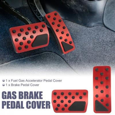 1 Set Car Brake Pedal Pad Gas Accelerator Pedal Cover Fit for Jeep 2011- Red