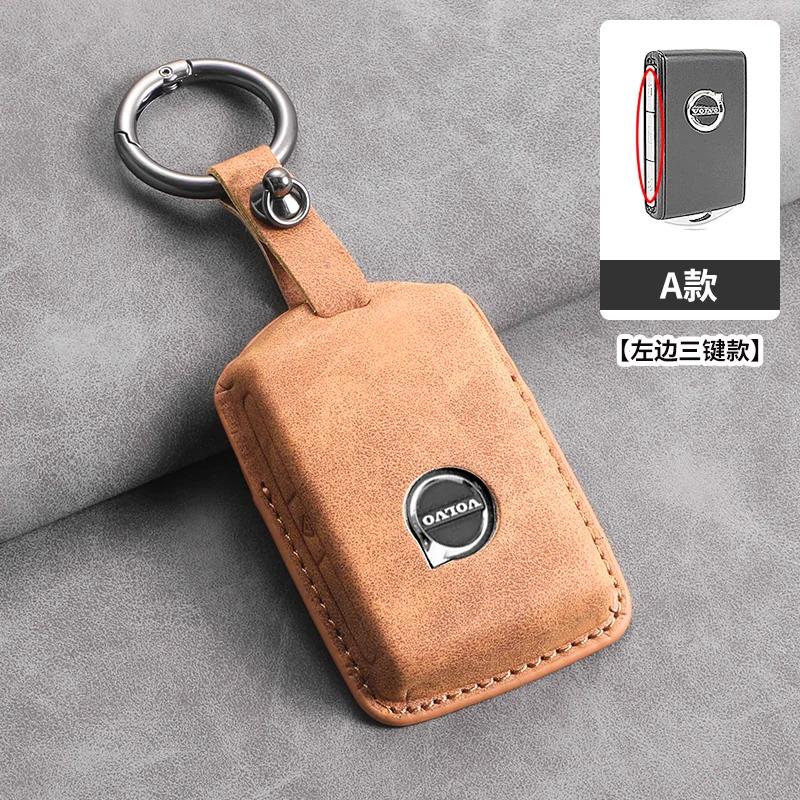 PU Leather Car Key Bag Protection Case for Volvo CX60 CX40 CX90 V40 V50 V70 S60 AWD RDESIGN S40 S90 T6 Car Accessories