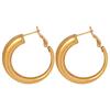 New Large Hoop Titanium Steel Earrings, Niche French Design, Colorfast Stud Accessories for Women
