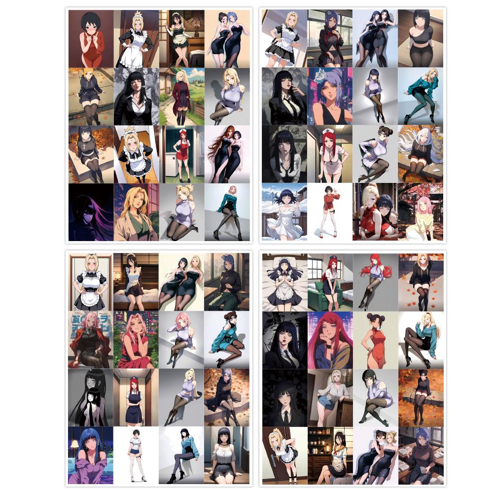 64 New Styles of Naruto Girls Group 4 Open Graffiti Stickers Decorative Scooter Water Cup DIY Personality Stickers