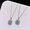Ladies' Floral Pendant Necklace, Round Synthetic Zircon Main Stone, Exquisite Layered Jewelry, Elegant Collarbone Chain for Daily Wear, Birthday Gift