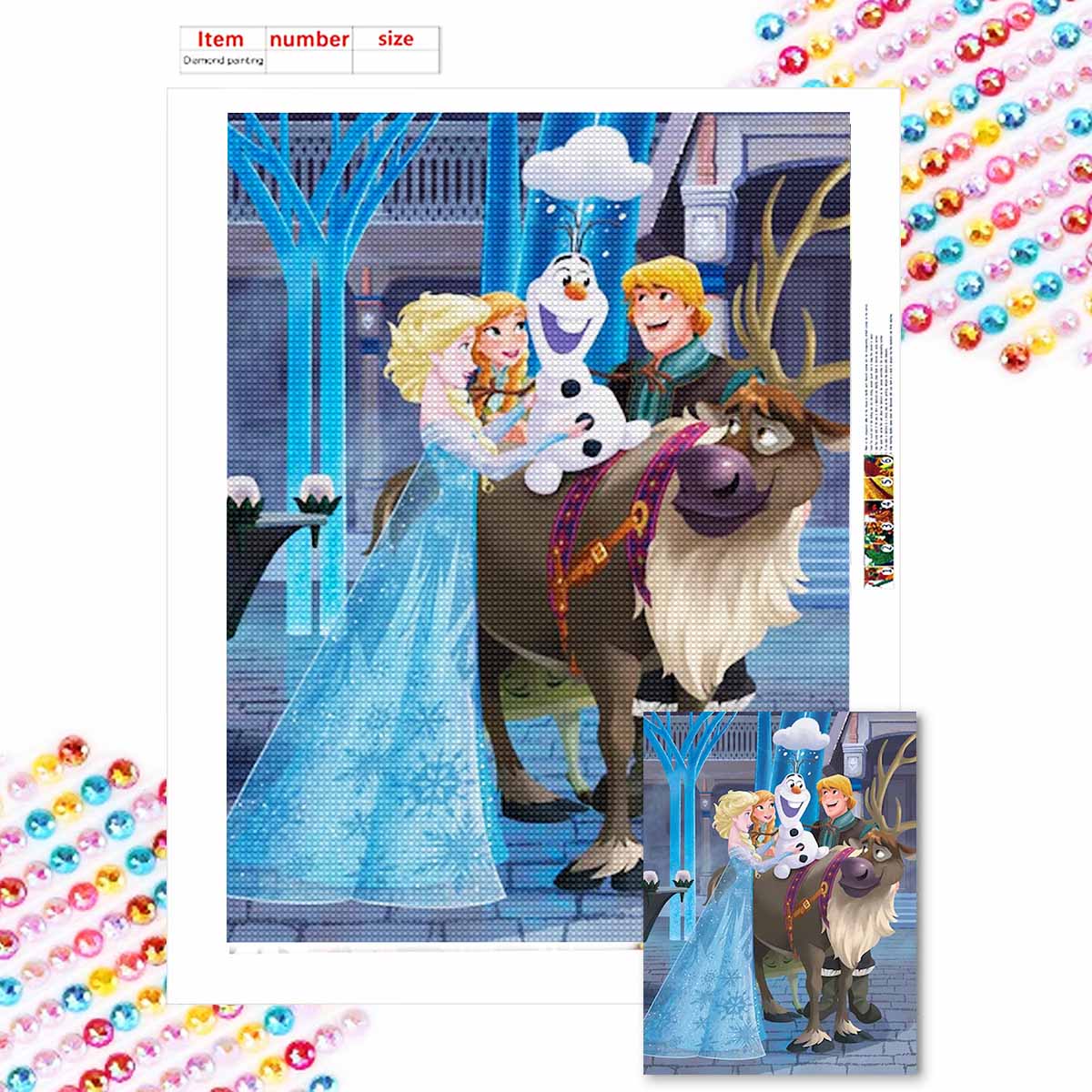 

5D Алмазная Живопись Сделай Сам Окруженный Олаф Полная Выкладка Стразы Мозаика Вышивка Изделия Ручной Работы Домашний Декор Подарок Round 20x30cm