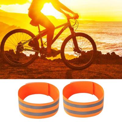 2Pcs Self-Adhesive Reflective Bands Magic Stickers Fastener Tapes Safety Leg Straps Strips for Bike Bicycle