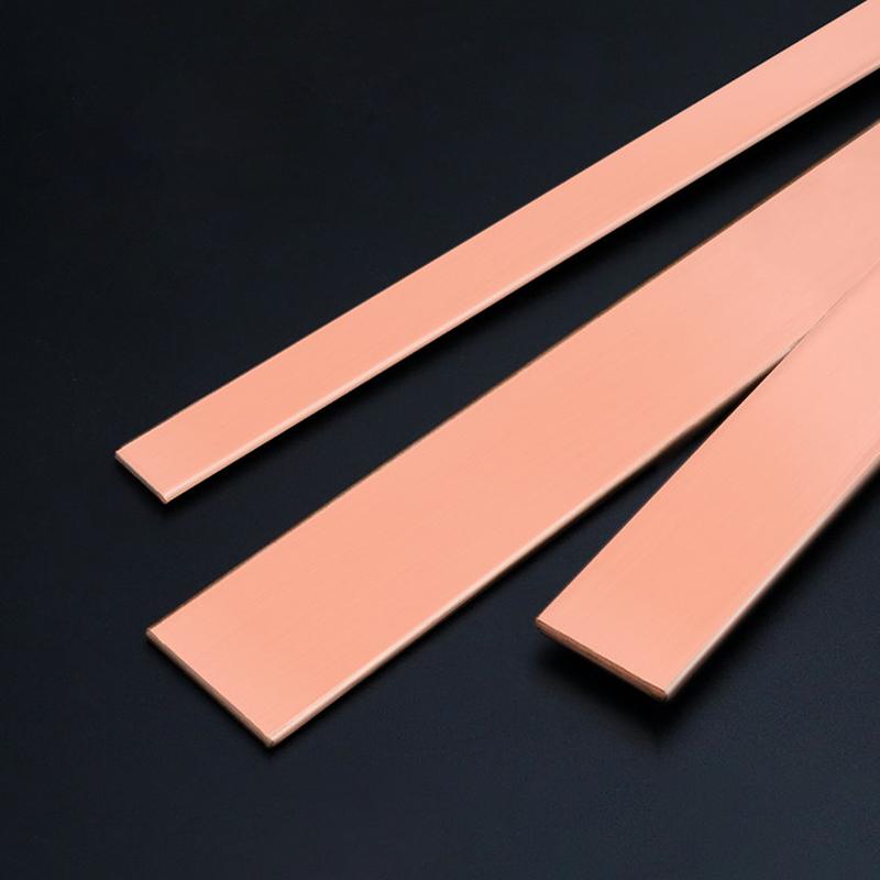 1Pz Lunghezza 200/300/400Mm Barra Piatta Striscia Rame T2 Lastra di Rame Puro Materiale CNC Fai da Te Spessore 1/2/3/4Mm Barre Lastre di Rame