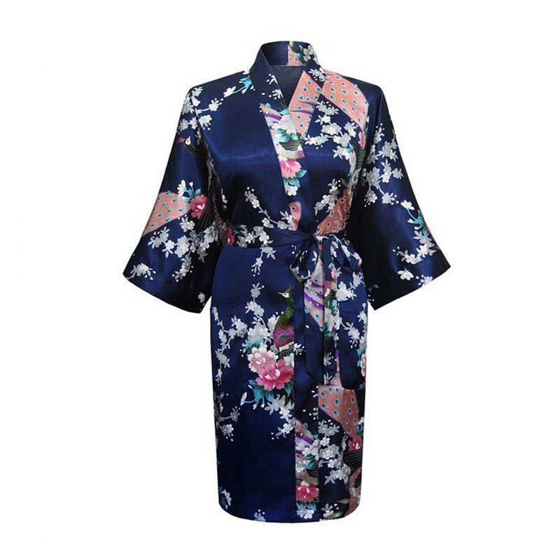 Bride Long Women Kimono Robe Satin Silk Night Dressing Gown