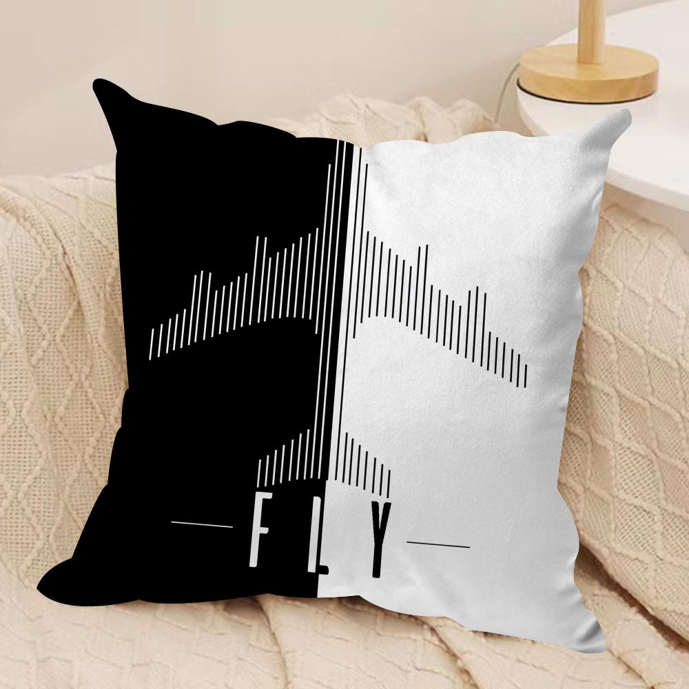 Aircraft Pilot Print Cushion Cover Silky Short Plush Invisible Zipper Dustproof Sofa Pillow Case for Home Decor