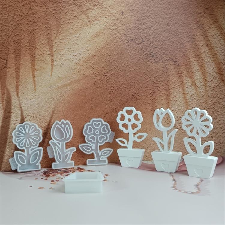 Silicone Mold for Crafting Unique Floral Decorations Flower and Flower Pot Base Sculpture Candle Making Casting Mould