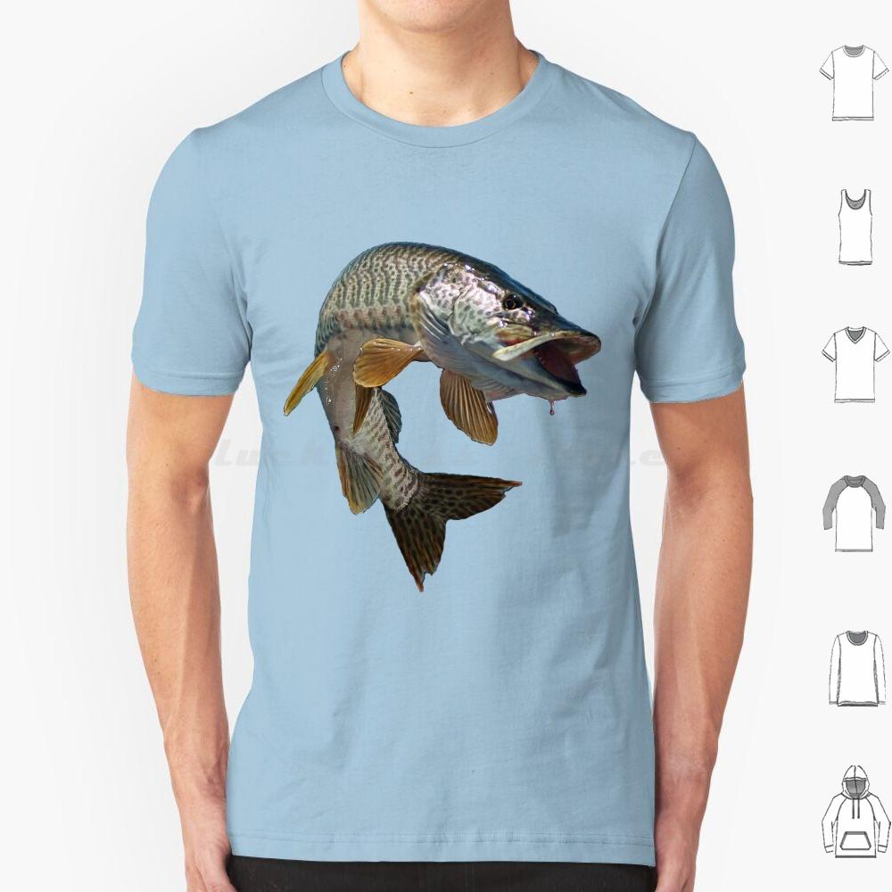 Moschus T-Shirt Baumwolle Männer Frauen DIY Druck Fisch Angeln Angler Moschus Tiger Moschus Forelle Schwarzbarsch Hecht Fliegenfischen Eis