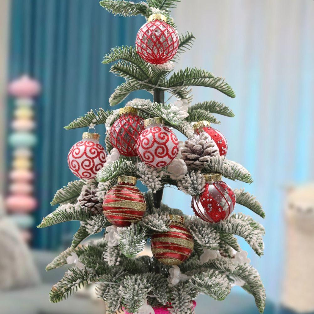 16pcs Waterproof Christmas Spheres Pendant Plastic Xmas Tree Hanging Ornament  Wedding