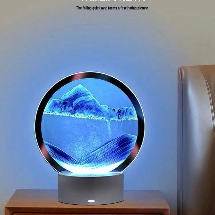 3D Quicksand Hourglass Night Light: Dynamic Atmosphere Lamp for Home, Bedroom, and Desktop Decoration - Ideal Holiday Gift