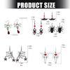 Bat And Spiders Dangle Earrings Gothic Jewelry Alloy For Women Halloween Party Outfits