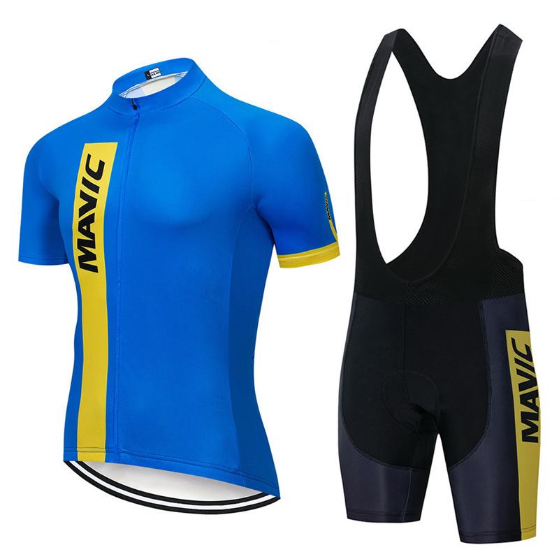 Cycling Suit Short-sleeved Suit Men's Mountain Bike Summer Bicycle Men's Top Strap Shorts